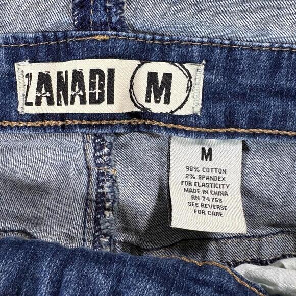 Zanadi Womens Denim Overalls Medium Distressed Stretch Y2K Retro Streetwear Cute - Picture 6 of 10